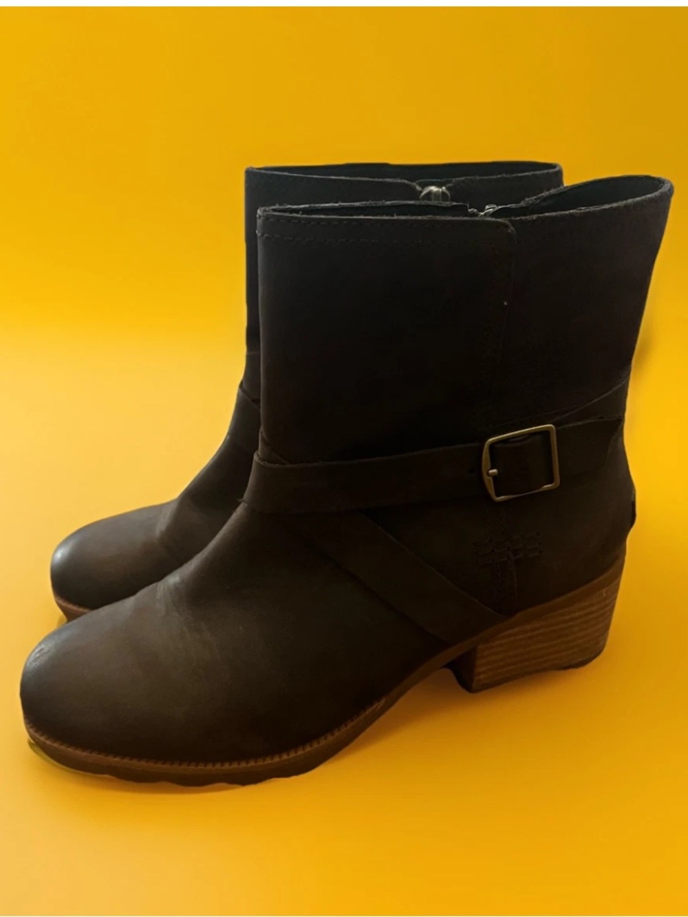 🤎 Sorel Cate Zip Leather & Suede Ankle Booties – Women’s Size 8.5 🤎🥾 - Picture 3 of 10